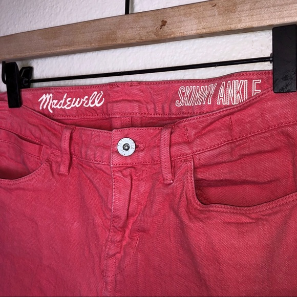 ⭕️Sold⭕️Madewell Sunkissed Coral Skinny Jeans 26 - Picture 4 of 4